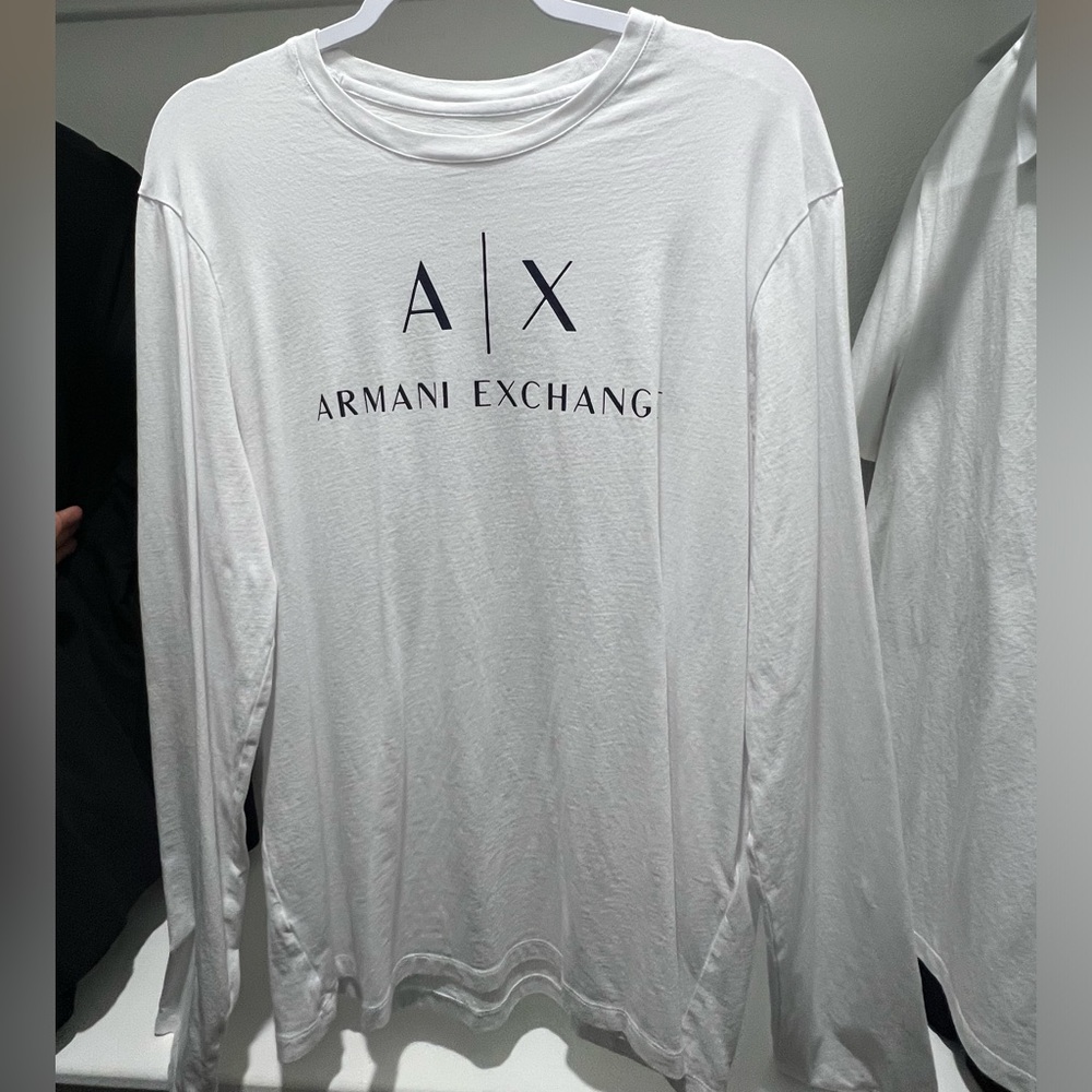 White Armani Exchange Long Sleeve Shirt